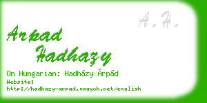 arpad hadhazy business card